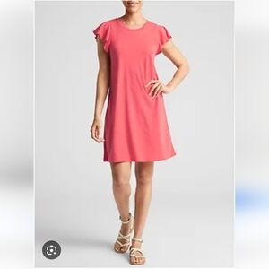 GAP Georgia Peach Flutter Sleeve Swing Medium Dress